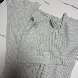 Alter’D State Ribbed Sweater Knit Set Women’s Size XS Tan Loungewear Set